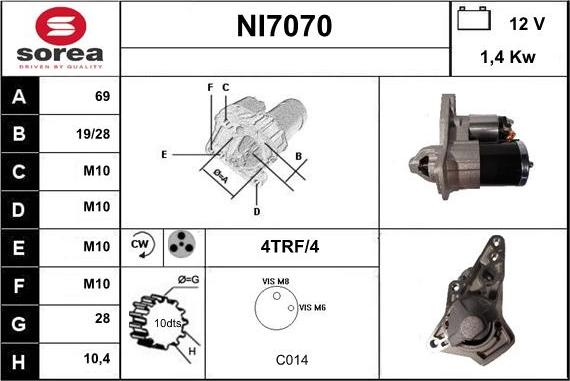 Sera NI7070 - Starter www.autospares.lv