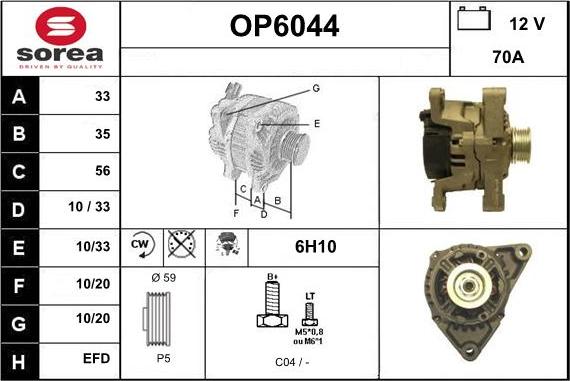 Sera OP6044 - Ģenerators www.autospares.lv