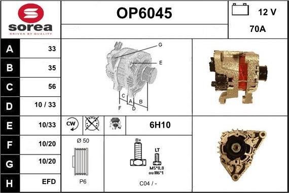 Sera OP6045 - Генератор www.autospares.lv