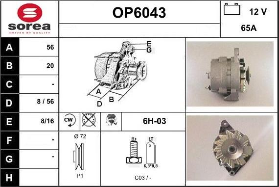 Sera OP6043 - Генератор www.autospares.lv