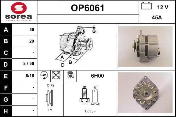 Sera OP6061 - Ģenerators www.autospares.lv