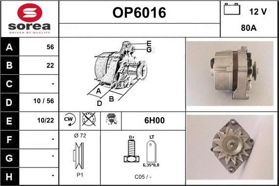 Sera OP6016 - Генератор www.autospares.lv