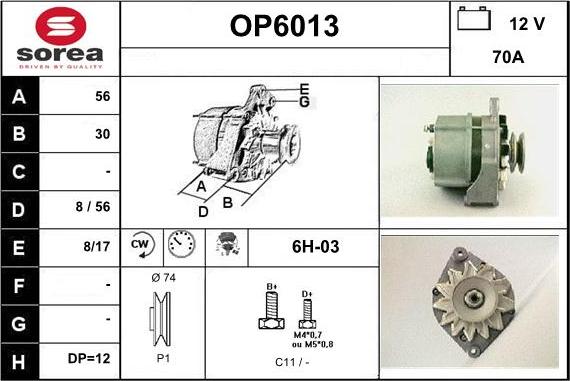 Sera OP6013 - Ģenerators autospares.lv