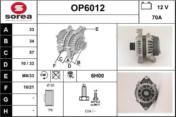 Sera OP6012 - Ģenerators autospares.lv