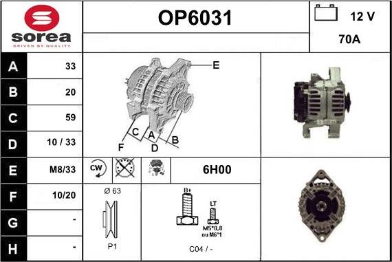 Sera OP6031 - Ģenerators autospares.lv