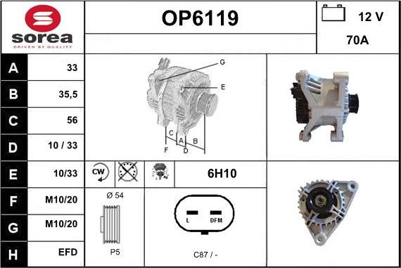 Sera OP6119 - Ģenerators www.autospares.lv