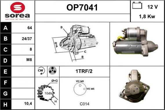 Sera OP7041 - Starteris autospares.lv