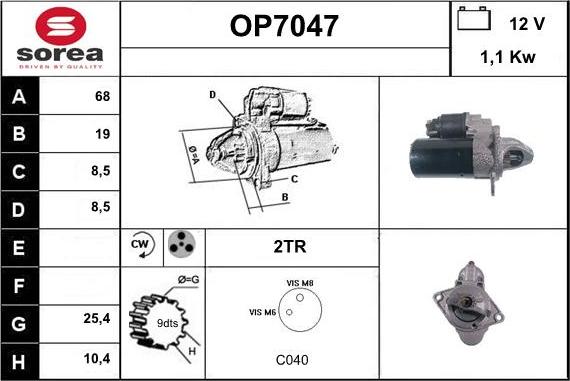 Sera OP7047 - Starteris autospares.lv