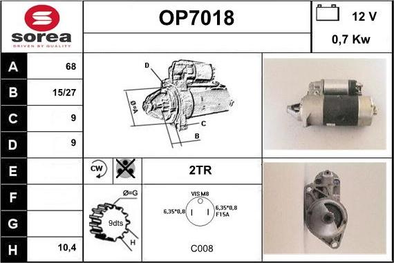 Sera OP7018 - Starteris autospares.lv