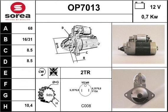 Sera OP7013 - Starteris autospares.lv