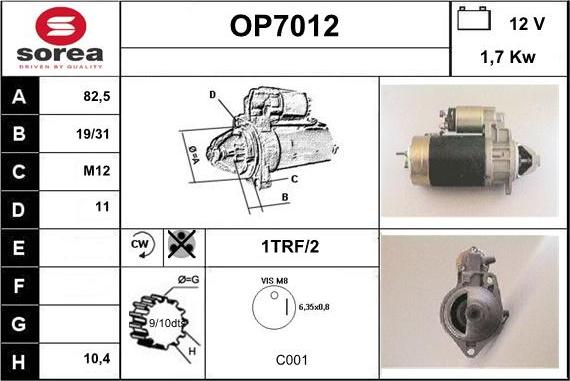 Sera OP7012 - Starter www.autospares.lv