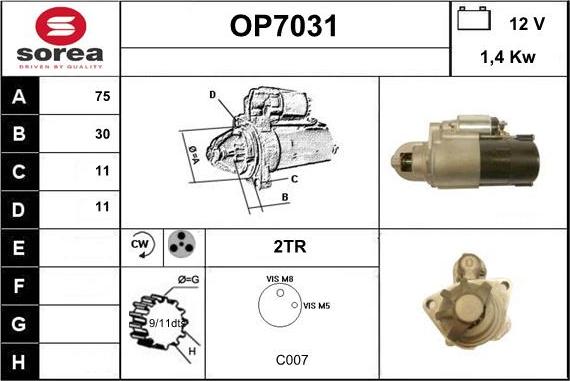 Sera OP7031 - Starteris www.autospares.lv