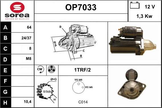 Sera OP7033 - Starter www.autospares.lv