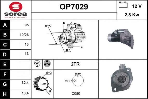 Sera OP7029 - Starteris autospares.lv