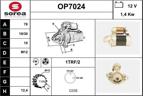 Sera OP7024 - Starter www.autospares.lv