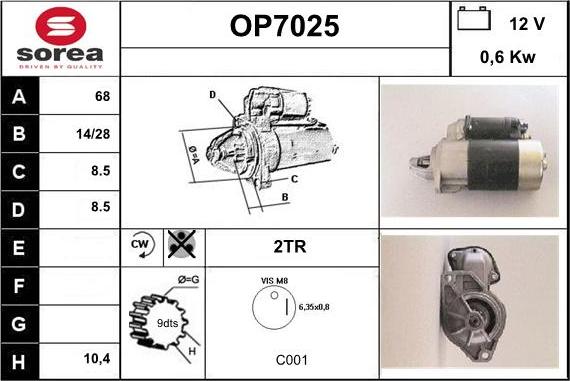 Sera OP7025 - Starteris www.autospares.lv