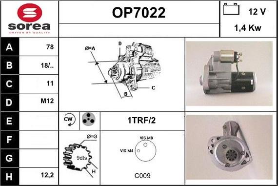 Sera OP7022 - Starteris autospares.lv