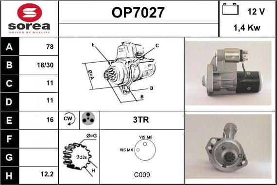 Sera OP7027 - Starteris www.autospares.lv