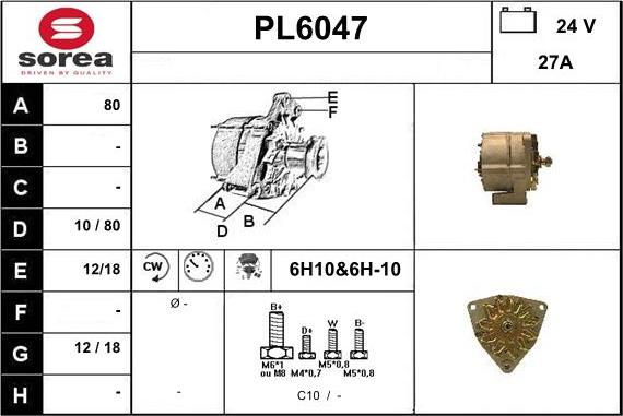 Sera PL6047 - Alternator www.autospares.lv