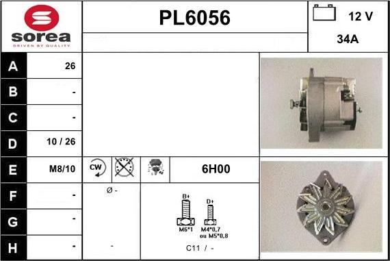 Sera PL6056 - Alternator www.autospares.lv