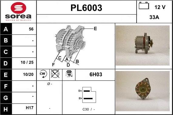 Sera PL6003 - Ģenerators www.autospares.lv