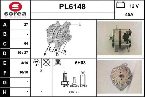 Sera PL6148 - Генератор www.autospares.lv