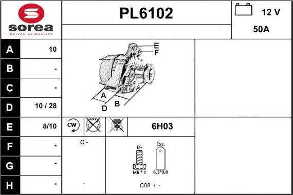 Sera PL6102 - Alternator www.autospares.lv