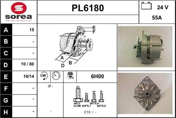 Sera PL6180 - Alternator www.autospares.lv