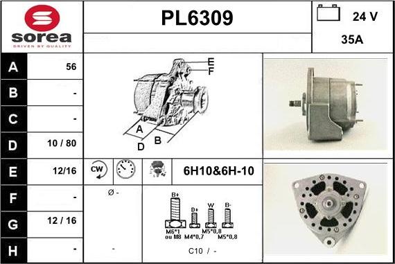 Sera PL6309 - Alternator www.autospares.lv