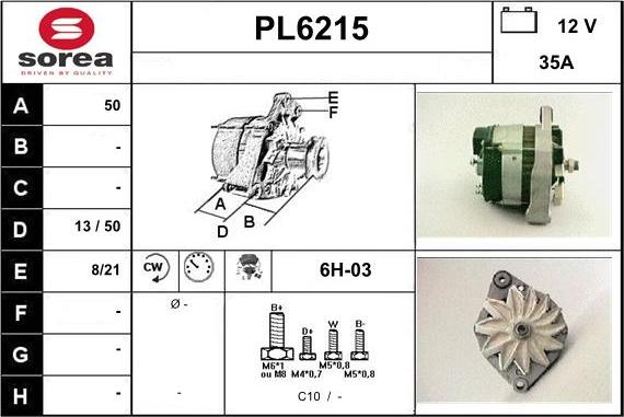 Sera PL6215 - Alternator www.autospares.lv