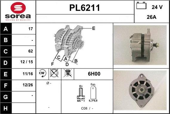 Sera PL6211 - Ģenerators autospares.lv