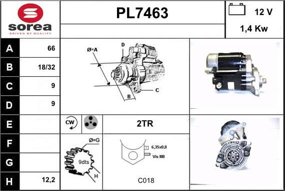 Sera PL7463 - Starteris autospares.lv