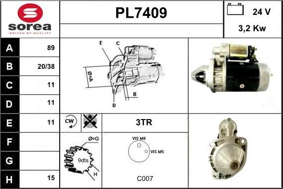 Sera PL7409 - Starter www.autospares.lv