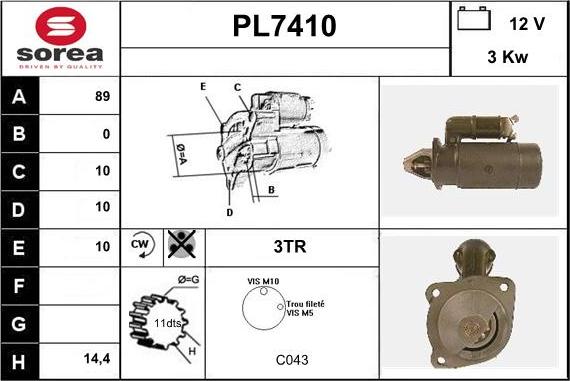 Sera PL7410 - Starter www.autospares.lv