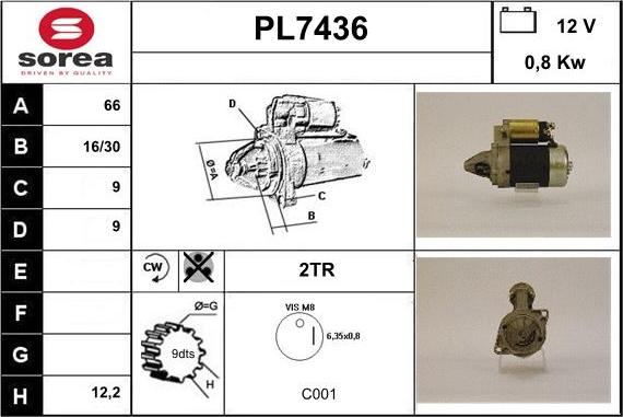 Sera PL7436 - Стартер www.autospares.lv