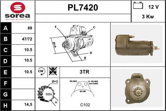 Sera PL7420 - Starteris autospares.lv