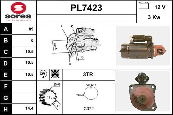 Sera PL7423 - Starter www.autospares.lv