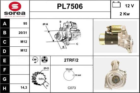 Sera PL7506 - Starteris www.autospares.lv