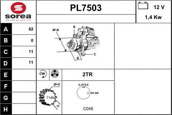 Sera PL7503 - Starter www.autospares.lv