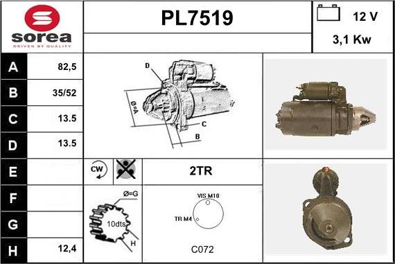 Sera PL7519 - Starteris www.autospares.lv