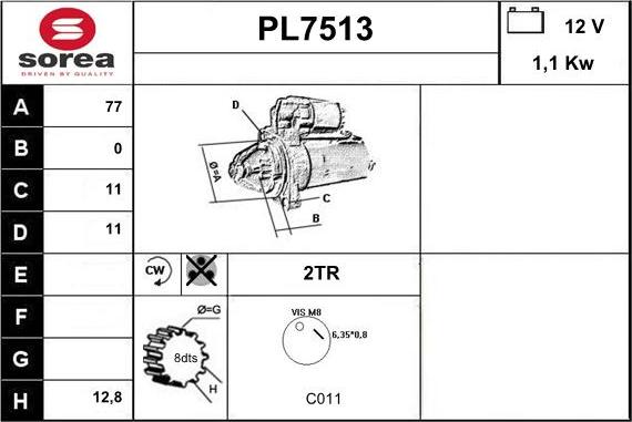 Sera PL7513 - Starter www.autospares.lv