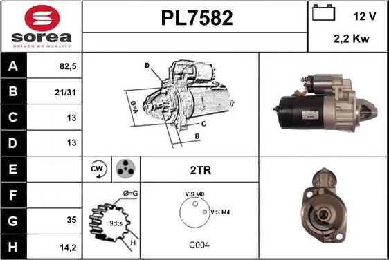 Sera PL7582 - Starter www.autospares.lv