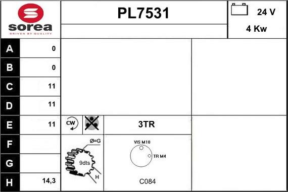 Sera PL7531 - Стартер www.autospares.lv