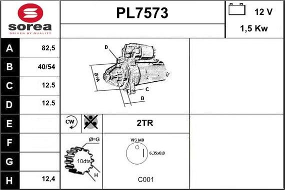 Sera PL7573 - Starteris autospares.lv