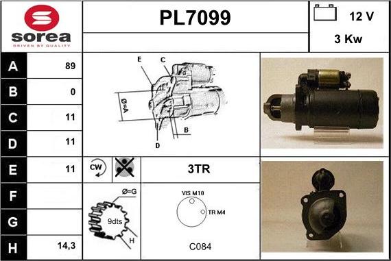 Sera PL7099 - Стартер www.autospares.lv