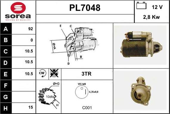 Sera PL7048 - Starteris autospares.lv