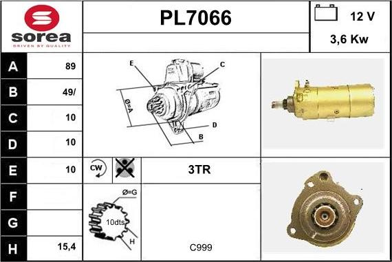 Sera PL7066 - Starteris autospares.lv