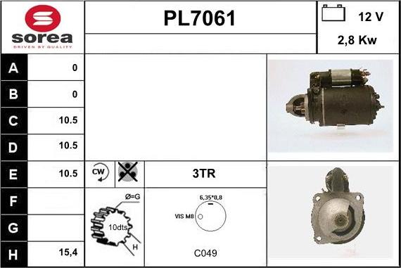 Sera PL7061 - Starteris autospares.lv