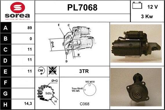 Sera PL7068 - Starteris www.autospares.lv