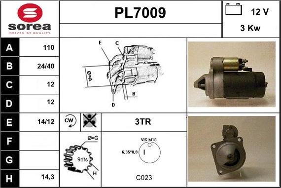 Sera PL7009 - Starter www.autospares.lv